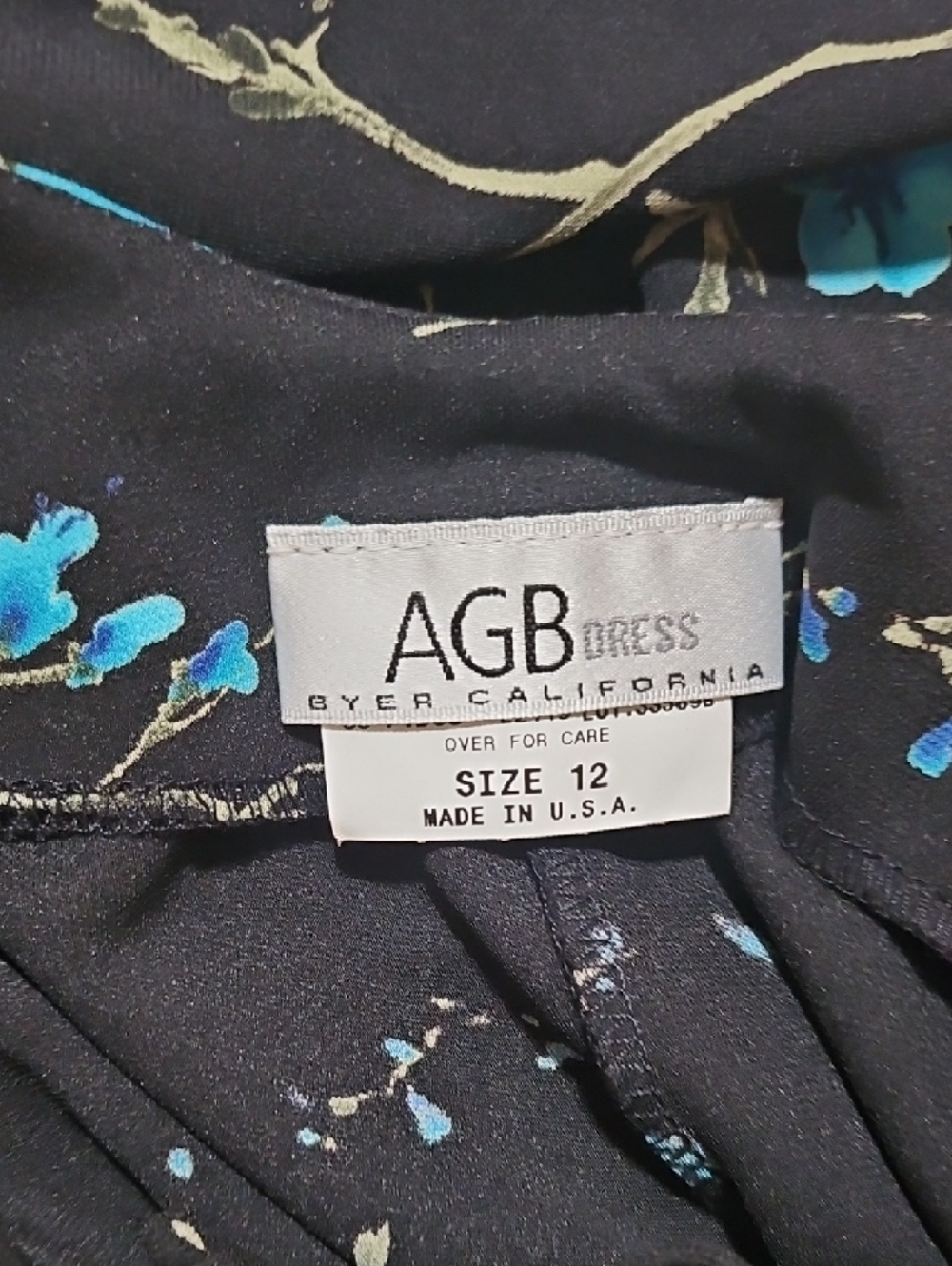 AGB Black Maxi Dress with Blue Floral Print - Picture 3 of 8